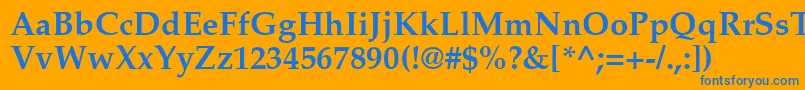 PalatinoРџРѕР»СѓР¶РёСЂРЅС‹Р№ Font – Blue Fonts on Orange Background