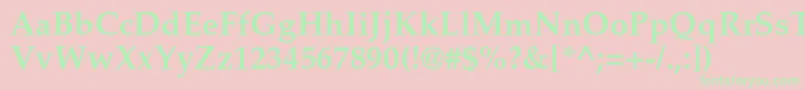 PalatinoРџРѕР»СѓР¶РёСЂРЅС‹Р№-Schriftart – Grüne Schriften auf rosa Hintergrund