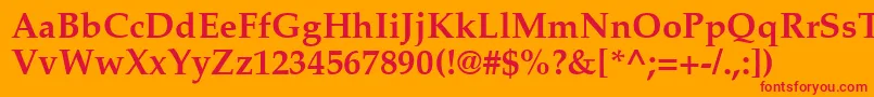PalatinoРџРѕР»СѓР¶РёСЂРЅС‹Р№ Font – Red Fonts on Orange Background