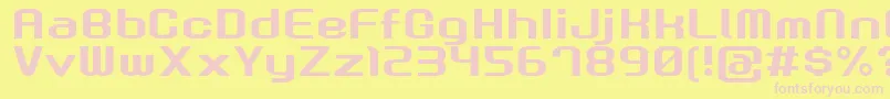 GauRootN-fontti – vaaleanpunaiset fontit keltaisella taustalla