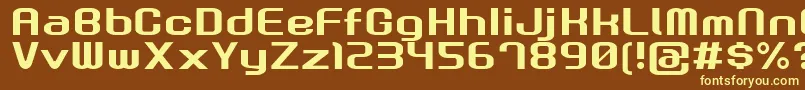 GauRootN-fontti – keltaiset fontit ruskealla taustalla
