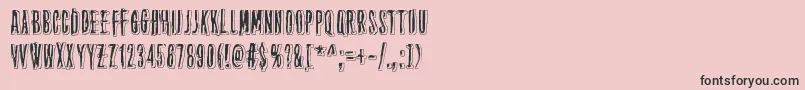 ThirteenthFloor2-fontti – mustat fontit vaaleanpunaisella taustalla