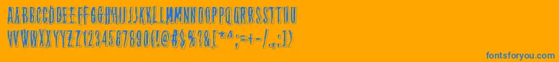 ThirteenthFloor2 Font – Blue Fonts on Orange Background