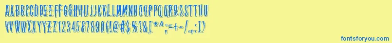 ThirteenthFloor2 Font – Blue Fonts on Yellow Background
