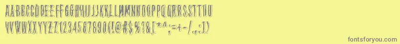 フォントThirteenthFloor2 – 黄色の背景に灰色の文字