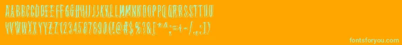 ThirteenthFloor2-Schriftart – Grüne Schriften auf orangefarbenem Hintergrund