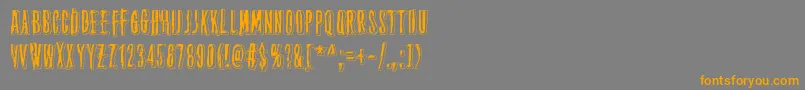 フォントThirteenthFloor2 – オレンジの文字は灰色の背景にあります。