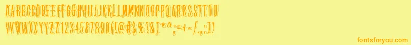 フォントThirteenthFloor2 – オレンジの文字が黄色の背景にあります。