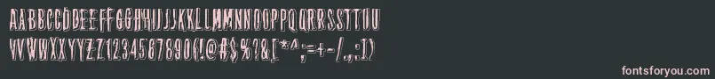 フォントThirteenthFloor2 – 黒い背景にピンクのフォント