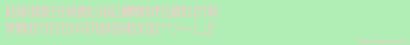 ThirteenthFloor2-fontti – vaaleanpunaiset fontit vihreällä taustalla
