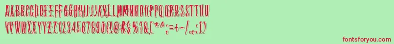 フォントThirteenthFloor2 – 赤い文字の緑の背景