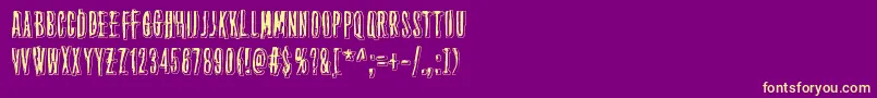 ThirteenthFloor2-Schriftart – Gelbe Schriften auf violettem Hintergrund