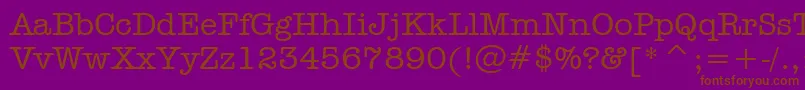 AmericanTypewriterMediumBt Font – Brown Fonts on Purple Background