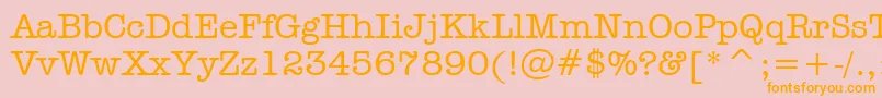 AmericanTypewriterMediumBt Font – Orange Fonts on Pink Background