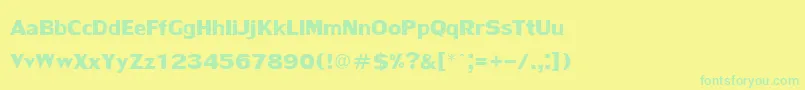 Czcionka LilyupcBold – zielone czcionki na żółtym tle