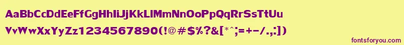 LilyupcBold Font – Purple Fonts on Yellow Background
