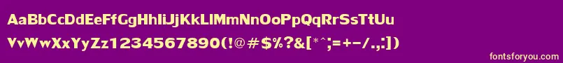 Fonte LilyupcBold – fontes amarelas em um fundo roxo
