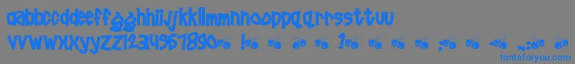 フォントPornhut ffy – 灰色の背景に青い文字