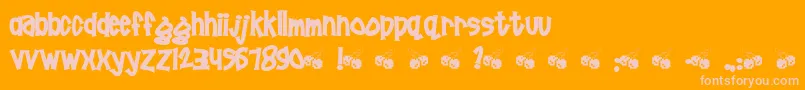 Pornhut ffy-fontti – vaaleanpunaiset fontit oranssilla taustalla