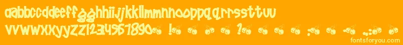 Pornhut ffy Font – Yellow Fonts on Orange Background