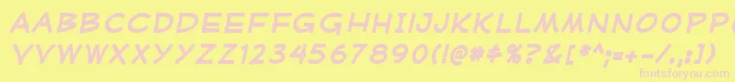 MufferawxpBolditalic Font – Pink Fonts on Yellow Background