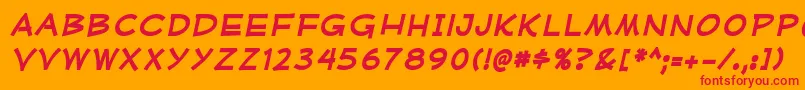 Police MufferawxpBolditalic – polices rouges sur fond orange