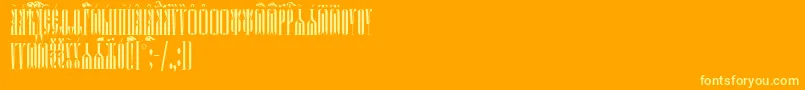 KathismaIeucs Font – Yellow Fonts on Orange Background