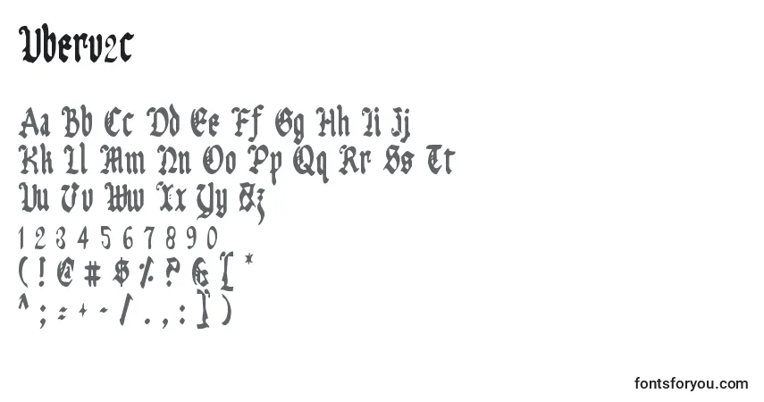 Czcionka Uberv2c – alfabet, cyfry, specjalne znaki