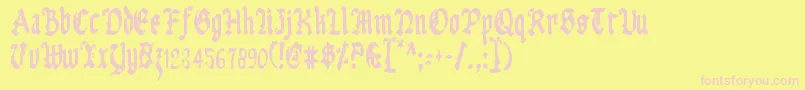 Uberv2c Font – Pink Fonts on Yellow Background