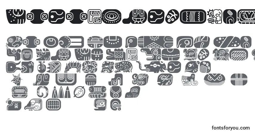 Шрифт MayanglyphsfillRegular – алфавит, цифры, специальные символы