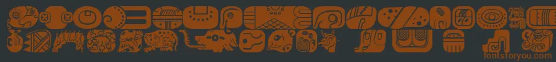 MayanglyphsfillRegular Font – Brown Fonts on Black Background