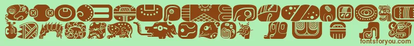 Police MayanglyphsfillRegular – polices brunes sur fond vert