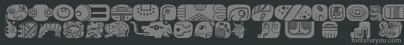 Fonte MayanglyphsfillRegular – fontes cinzas em um fundo preto