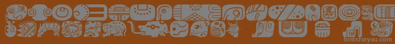 MayanglyphsfillRegular Font – Gray Fonts on Brown Background