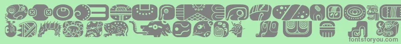 MayanglyphsfillRegular Font – Gray Fonts on Green Background