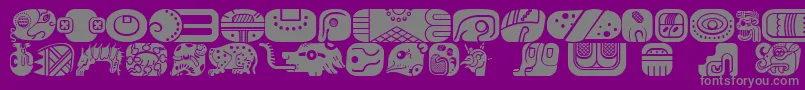 MayanglyphsfillRegular Font – Gray Fonts on Purple Background