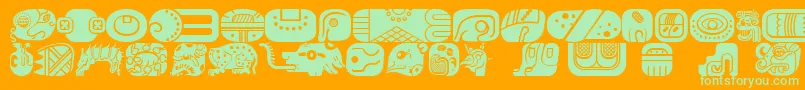 Подробнее о шрифте MayanglyphsfillRegular Шрифт MayanglyphsfillRegular – зелёные шрифты на оранжевом фоне
