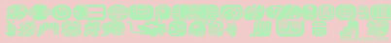 Weitere Informationen zur MayanglyphsfillRegular-Schriftart MayanglyphsfillRegular-Schriftart – Grüne Schriften auf rosa Hintergrund