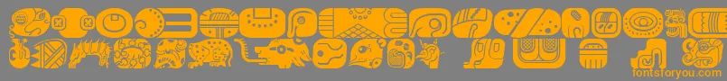 MayanglyphsfillRegular Font – Orange Fonts on Gray Background