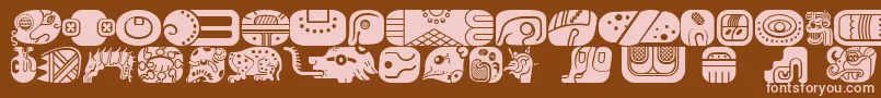 Шрифт MayanglyphsfillRegular – розовые шрифты на коричневом фоне