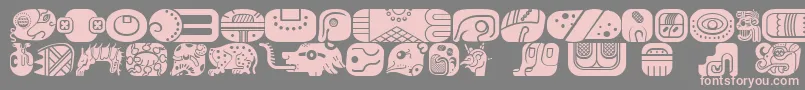 MayanglyphsfillRegular Font – Pink Fonts on Gray Background