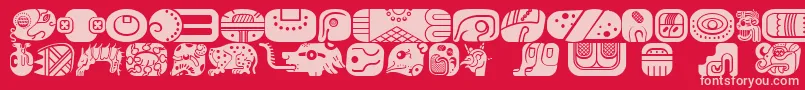 Шрифт MayanglyphsfillRegular – розовые шрифты на красном фоне