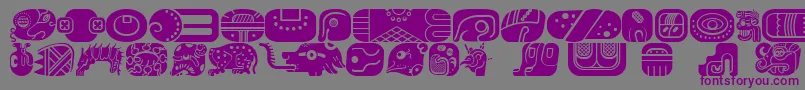MayanglyphsfillRegular-Schriftart – Violette Schriften auf grauem Hintergrund