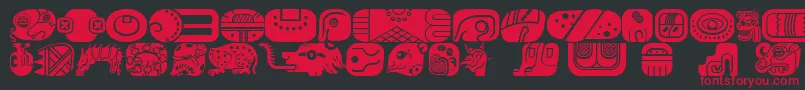 Saiba mais sobre a fonte MayanglyphsfillRegular Fonte MayanglyphsfillRegular – fontes vermelhas em um fundo preto