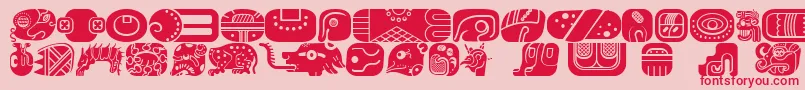 MayanglyphsfillRegular Font – Red Fonts on Pink Background