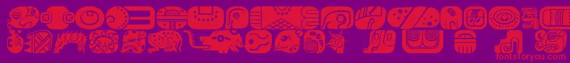 Saiba mais sobre a fonte MayanglyphsfillRegular Fonte MayanglyphsfillRegular – fontes vermelhas em um fundo violeta
