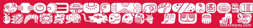 MayanglyphsfillRegular Font – White Fonts on Red Background