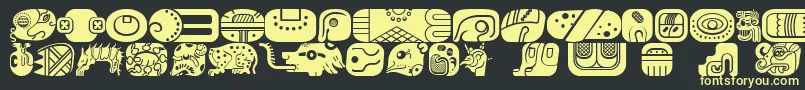 MayanglyphsfillRegular-fontti – keltaiset fontit mustalla taustalla