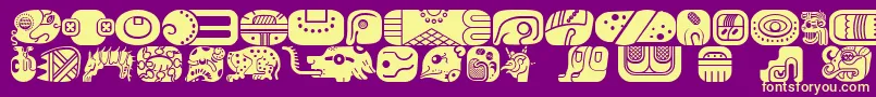 Police MayanglyphsfillRegular – polices jaunes sur fond violet