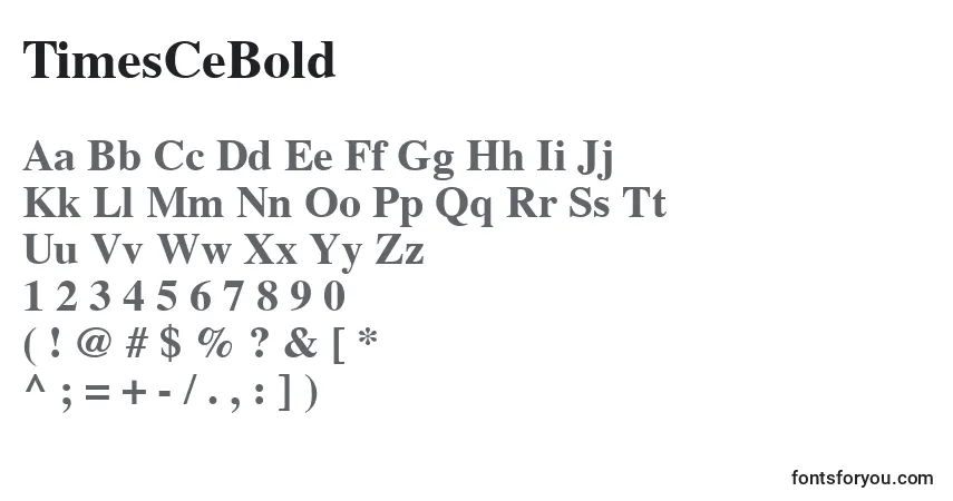 Schriftart TimesCeBold – Alphabet, Zahlen, spezielle Symbole